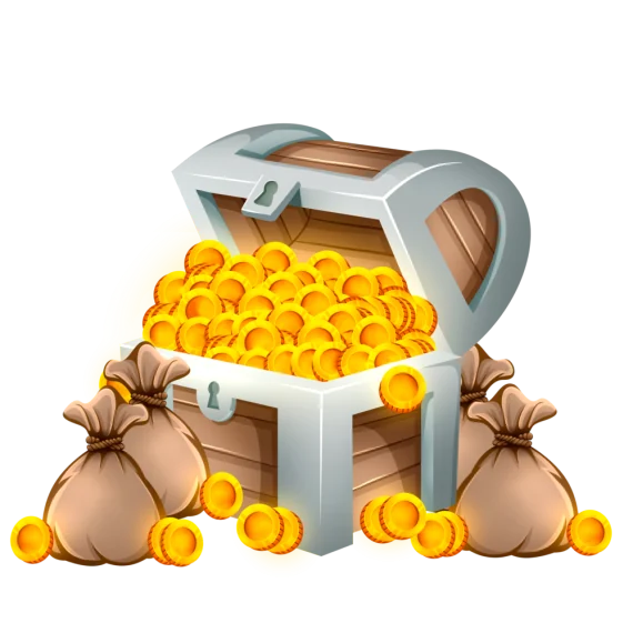 Un cofre lleno de Coins